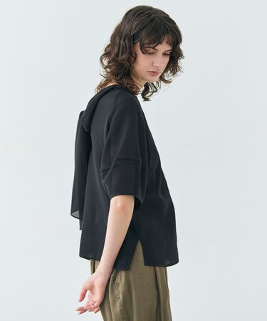 LIATRIS / バックリボン ハーフスリーブブラウス