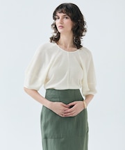 LIATRIS / バックリボン ハーフスリーブブラウス