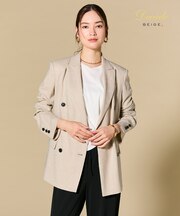 CAROLE / リネンライク ダブルジャケット