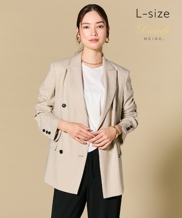 【L-size】CAROLE / リネンライク ダブルジャケット