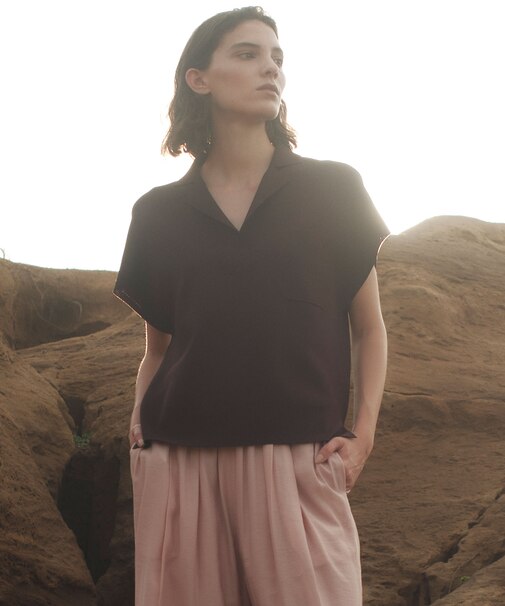 NADIA / ストレッチ スキッパーニット