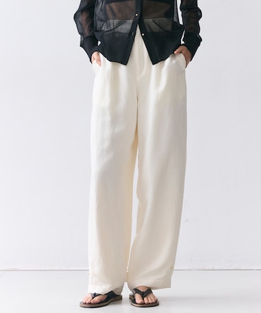 BERNARD / リネン混 ヘムタグ 2WAYパンツ