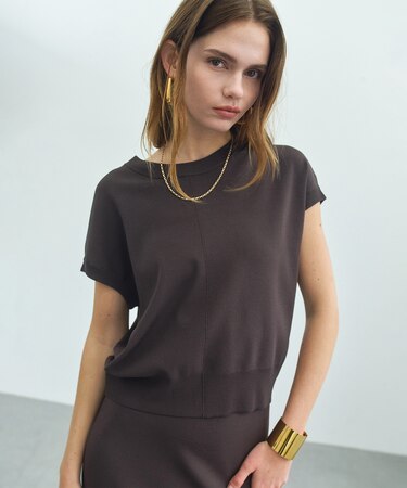【ロングセラー】LAURA / ストレッチ ドロップショルダーニット