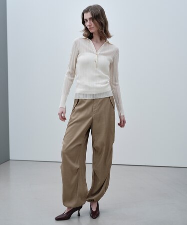 GOVERNOR / シアーリブ スキッパーニット