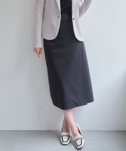 ZEPHYR / レザー切り替え ラップスカート