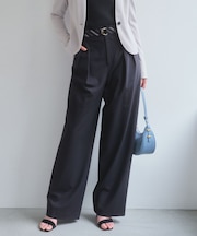 ZEPHYR / ベルト付き 2タックワイドパンツ