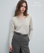 【WEB限定】REMINGTON / レースコンビ Vネックニット