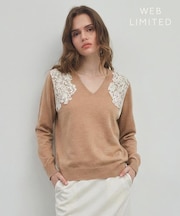 【WEB限定】REMINGTON / レースコンビ Vネックニット