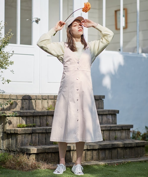 洗える】カラーレディデニム ジャンスカ｜フェルゥの通販｜&mall