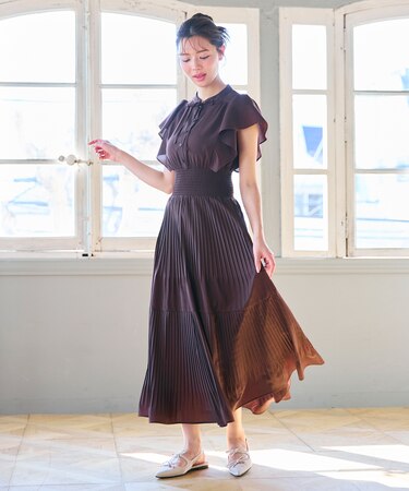 【大好評につき新色・追加決定！】ウエストシャーリングデシン ワンピース