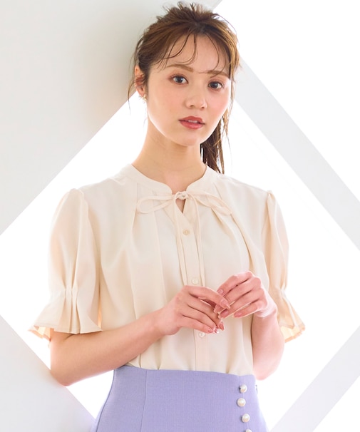【洗える】リボンスキッパー ブラウス