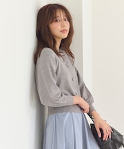 【洗える】ラメニットカーディガン