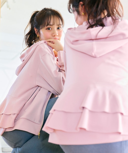 【洗える・新色追加】バックフリル ダンボールパーカー