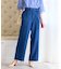【洗える】ベルト付き テンセルデニム ワイドパンツ