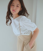 【洗える】パフスリーブリボン Tシャツ