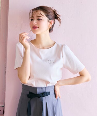 【洗える】ワンポイント刺繍Tシャツ