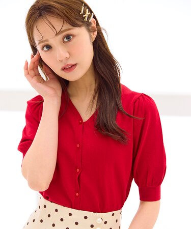 【洗える】ハーフスリーブ カーディガン