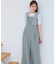 【洗える】フリルショルダー サロペット