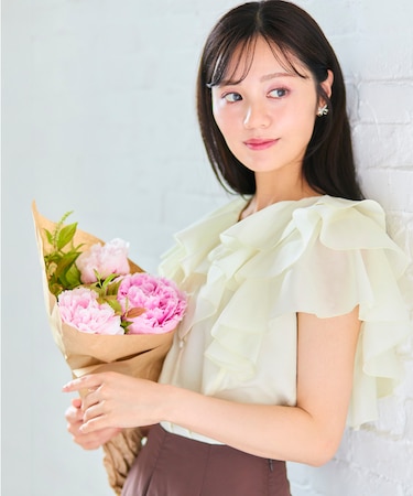 【洗える】エアリーフリル ブラウス