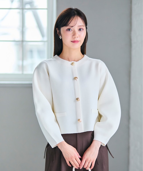 Yuko Mです★美品★ プードルニットジャケット 洗える】トラッドデザイン ニットジャケット｜フェルゥの通販
