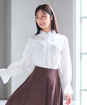 【洗える】リボンディテール ブラウス