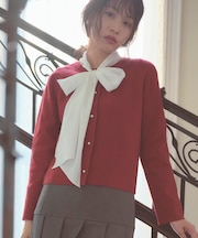 【洗える】胸元刺繍パールニット カーディガン