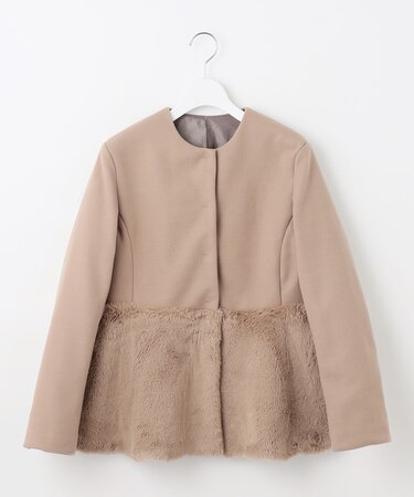 ペプラムファー ジャケット