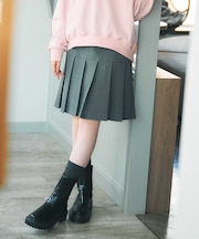 【洗える】プリーツミニ スカート