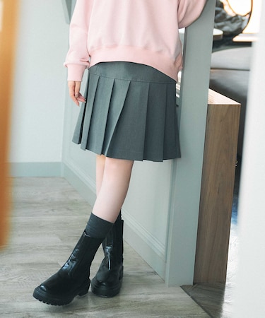 【洗える】プリーツミニ スカート