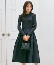 ティアードスカートドッキング ワンピース