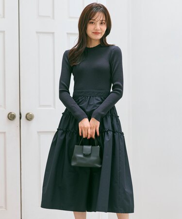 ティアードスカートドッキング ワンピース