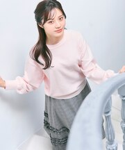 【洗える】クルーネックニット プルオーバー
