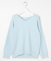 【洗える】Vネックニットプルオーバー