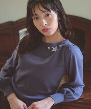【洗える】ブローチデザインニット プルオーバー