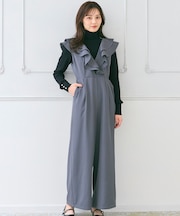 フリルデザイン サロペット パンツ