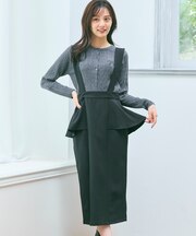 【2WAY】サス付きペプラムデザイン スカート