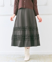 【洗える】フレアギャザーチェック スカート