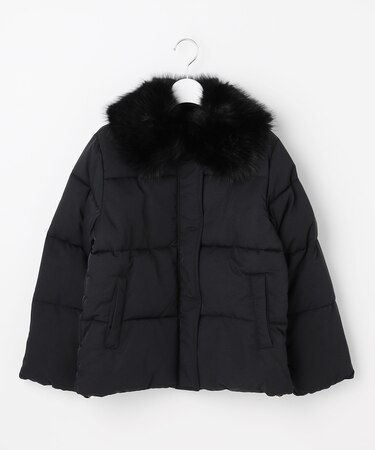 ファーカラー付き・ダウン見え中綿 ジャケット