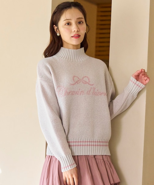 レタードハイネック プルオーバー