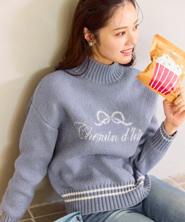 レタードハイネック プルオーバー