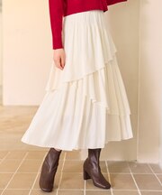 アシンメトリーティアード スカート