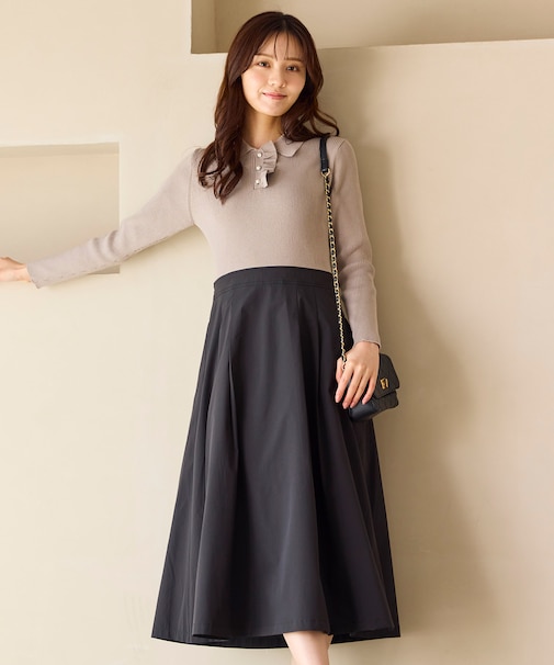 襟付きドッキング ワンピース