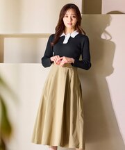 襟付きドッキング ワンピース