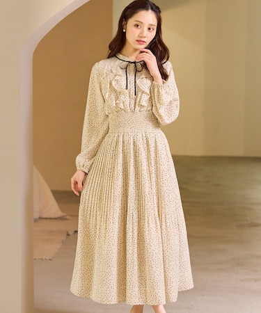 ウエストシャーリングラッフル ワンピース