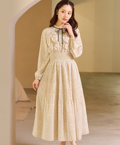 ウエストシャーリングラッフル ワンピース