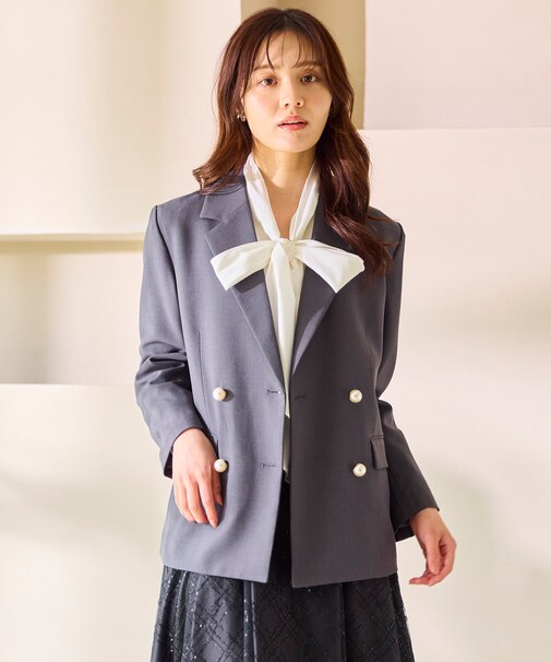 パール釦テーラード ジャケット