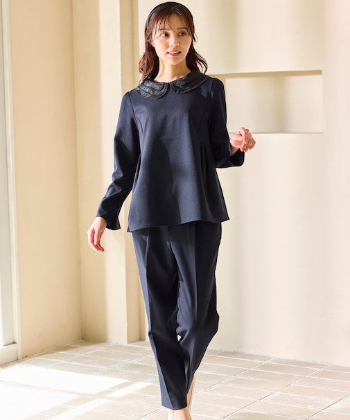 2WAYレースカラー美シルエット セットアップ