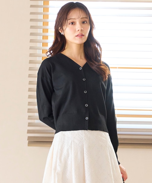 美シルエット ニット カーディガン