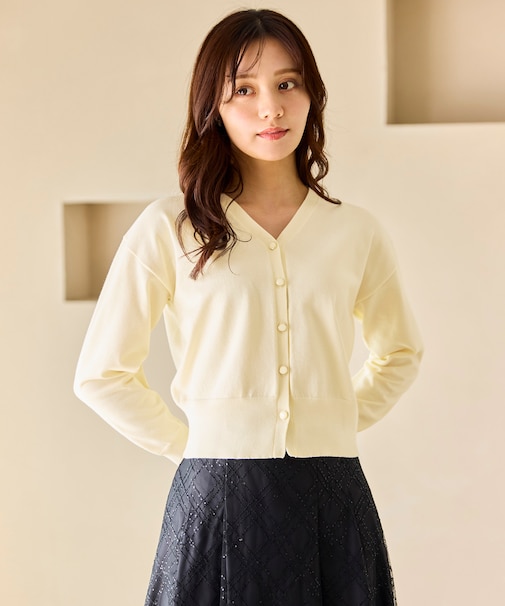 美シルエット ニット カーディガン