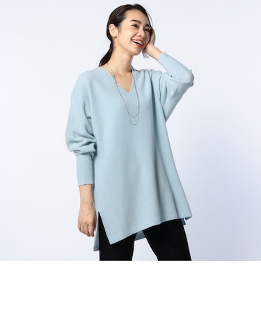 【JJ1月号 筧美和子さん着用】12Gホールガーメント鹿の子Vネックプルオーバーニット